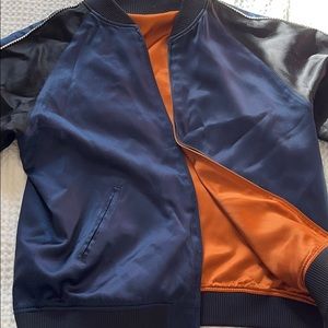 Open ceremony satin bomber jacket
